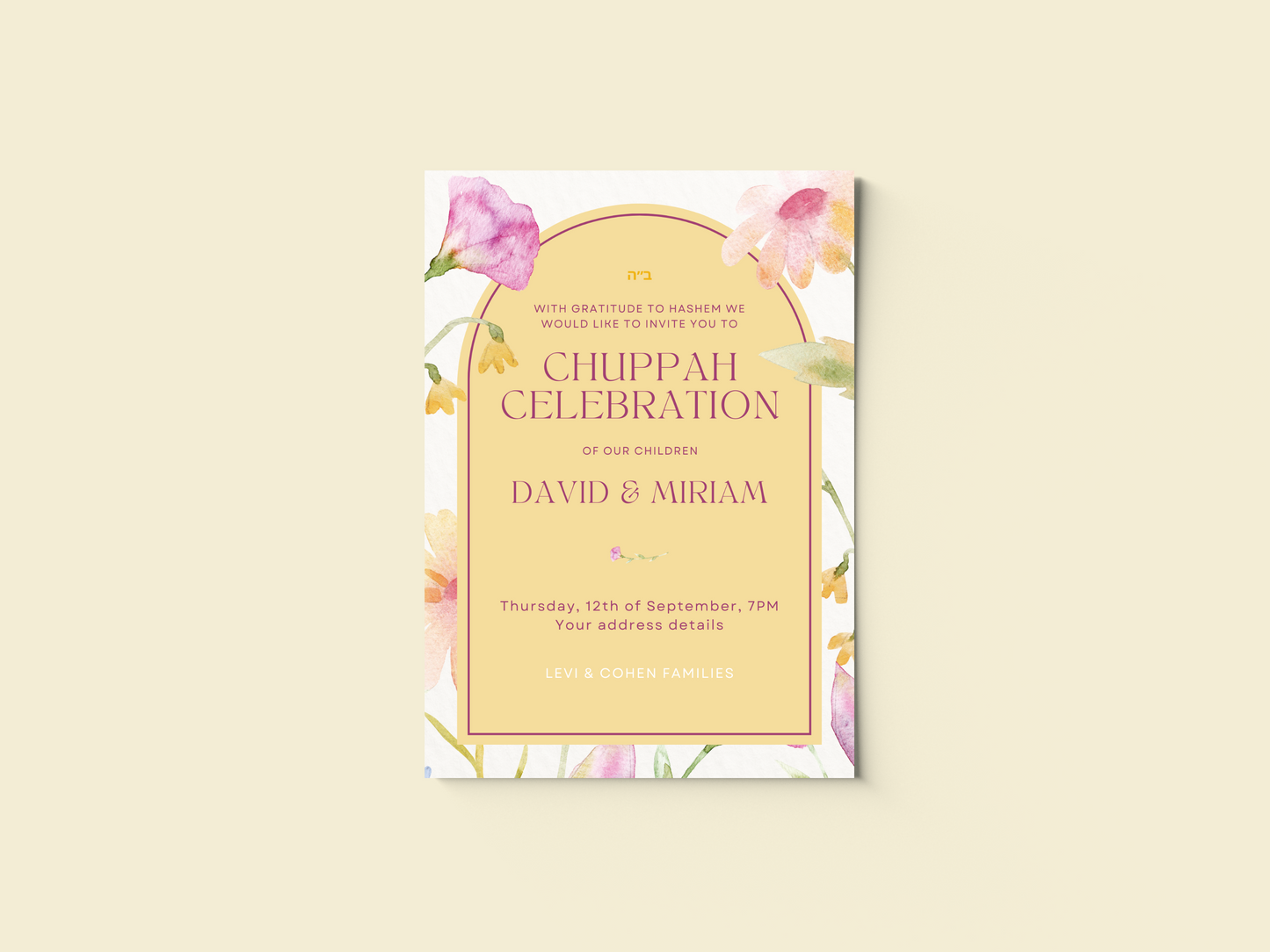 Chuppah Invitation